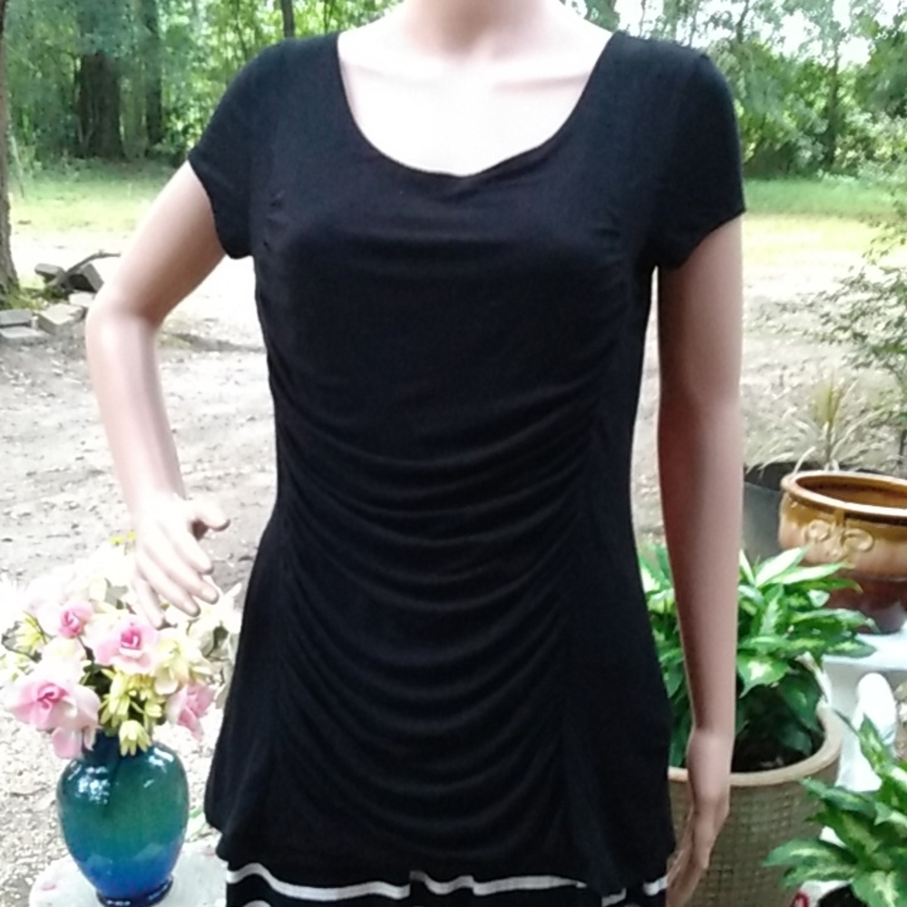 "Will Smith" black designer rayon top